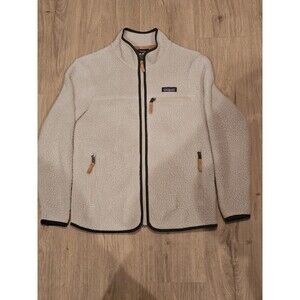 Patagonia Jacket Adult Oatmeal Deep Pile Fleece Coat Zip Retro Women's Small